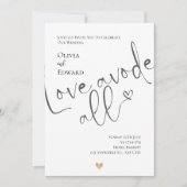 Minimalistische liefde boven alles grillig script  kaart (Voorkant)