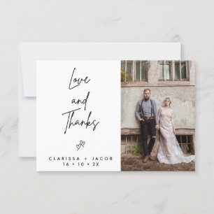 Minimalistische liefde dank hart bruiloft dank u k kaart