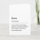 Minimalistische liefde definitie jubileum typograf kaart (Voorkant)