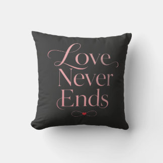 Minimalistische Liefde Eindigt Nooit Rose Goud Wor Kussen