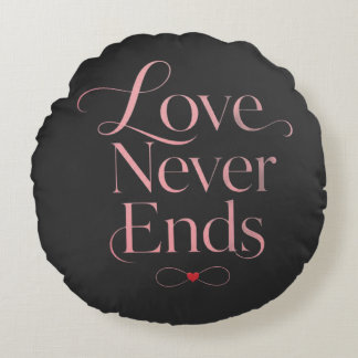 Minimalistische Liefde Eindigt Nooit Rose Goud Wor Rond Kussen
