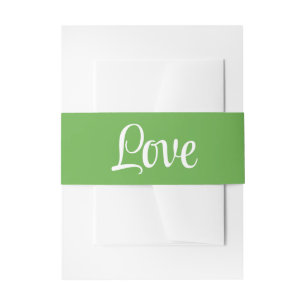 Minimalistische Liefde Elegante Groene Witte Bruil Uitnodigingen Wikkel