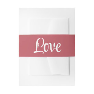 Minimalistische Liefde Elegante Rode Schrift Huwel Uitnodigingen Wikkel