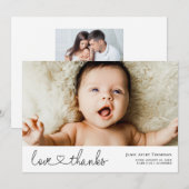 Minimalistische liefde en Bedankt Fotogeboorteaank Aankondiging (Voorkant / Achterkant)