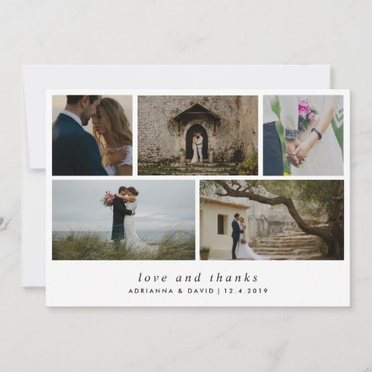 Minimalistische liefde en Bedankt Paars Foto Wedde (Voorkant)