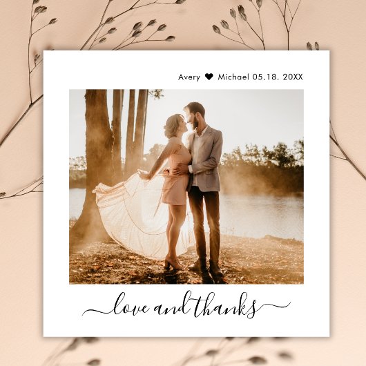 Minimalistische Liefde en Bedankt Script 2 Foto Br