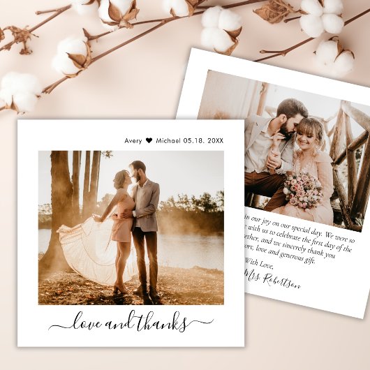 Minimalistische Liefde en Bedankt Script 2 Foto Br