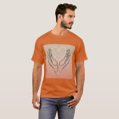 Minimalistische liefde hand hart t-shirt (Voorkant volledig)
