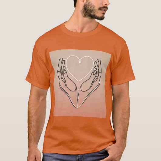 Minimalistische liefde hand hart t-shirt (Voorkant)