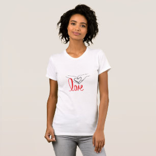 Minimalistische liefde hart handen romantische geb t-shirt