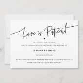 Minimalistische liefde is geduldig bruiloft update kaart (Voorkant)