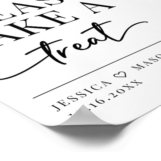 Minimalistische liefde is lief trakteren trouwteke poster (Hoek)