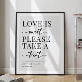 Minimalistische liefde is lief trakteren trouwteke poster