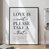 Minimalistische liefde is lief trakteren trouwteke poster