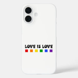 Minimalistische liefde is liefde trots Rainbow & H iPhone 16 Hoesje