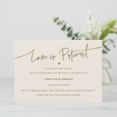 Minimalistische liefde is patiënt bruiloft update  kaart (Staand voorkant)