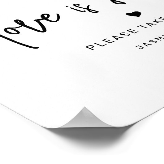 Minimalistische liefde is zoete bruiloft gunst tek poster (Hoek)