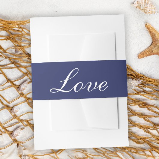 Minimalistische liefde nautische bruiloft marine b uitnodigingen wikkel