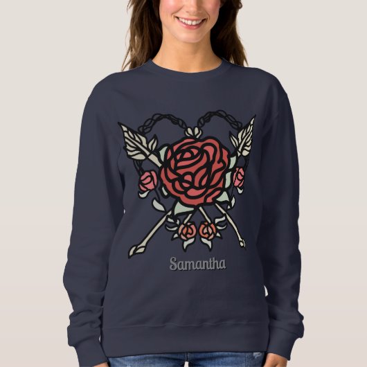 Minimalistische liefde Rozen en pijlen Trui (Voorkant)