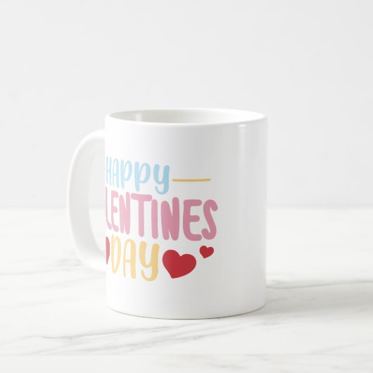 Minimalistische liefde Schattige Valentijnsdag vro Koffiemok (Voorkant links)