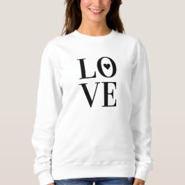 Minimalistische "liefde" typografie met hart trui