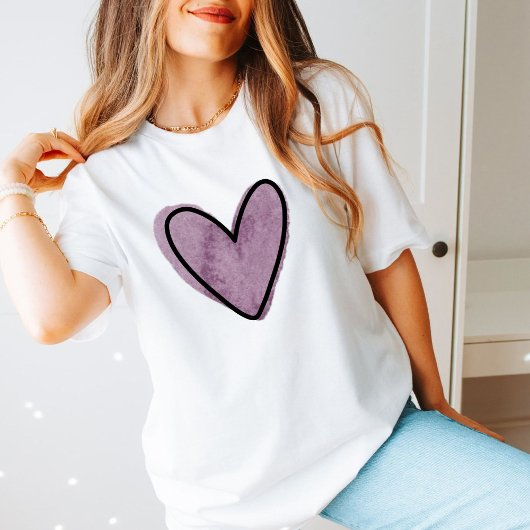 Minimalistische liefde Waterverf hart cool T-shirt