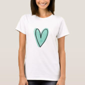 Minimalistische liefde Waterverf hart Schattige T-shirt (Voorkant)