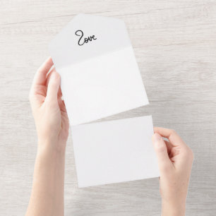 Minimalistische "liefde" Woord Typografie Ontwerp All In One Uitnodiging
