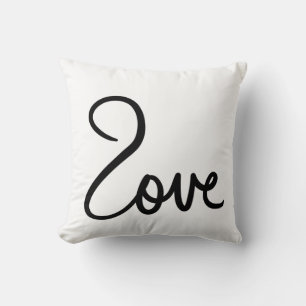 Minimalistische "liefde" Woord Typografie Ontwerp Kussen