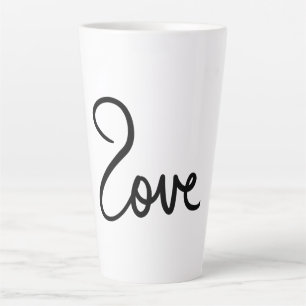 Minimalistische "liefde" Woord Typografie Ontwerp Latte Mok