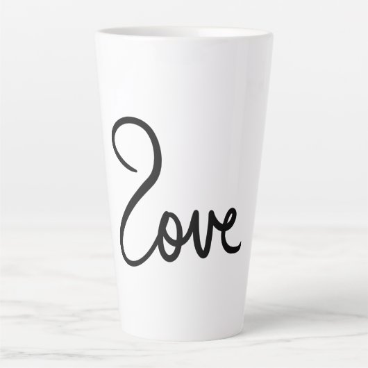 Minimalistische "liefde" Woord Typografie Ontwerp Latte Mok (Voorkant)