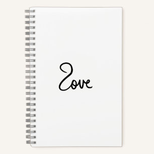 Minimalistische "liefde" Woord Typografie Ontwerp Notitieboek
