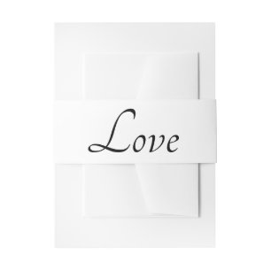 Minimalistische Liefde Zwart Witte Trouwdag Uitnodigingen Wikkel