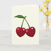 Minimalistische Liefdes Kersen Kaart (Gele Bloem)