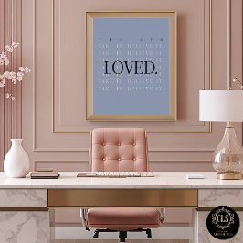 Minimalistische liefdescitatenposterprint - blauw poster