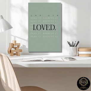 Minimalistische liefdescitatenposterprint - groen poster