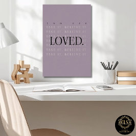 Minimalistische liefdescitatenposterprint - mauve poster
