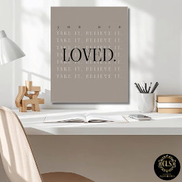 Minimalistische liefdescitatenposterprint - taupe poster