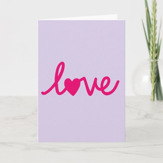 Minimalistische liefdeshart script platte kaart (Voorkant)