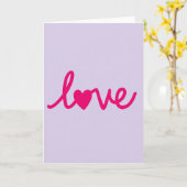 Minimalistische liefdeshart script platte kaart (Gele Bloem)