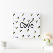 Minimalistische liefdesklok – Romantisch modern on Vierkante Klok (Huis)