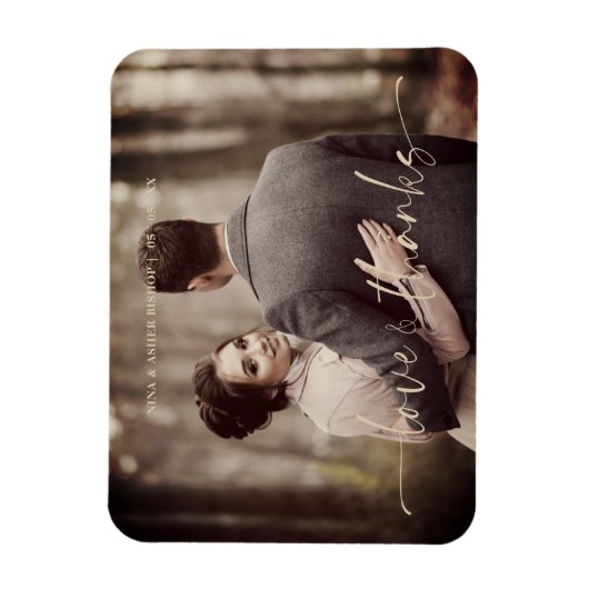 Minimalistische liefdesrelatie en Bedankt Whimsica Magneet (Verticaal)