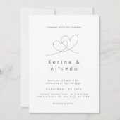 Minimalistische liefdesverhaal huwelijksuitnodigin kaart (Voorkant)