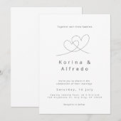 Minimalistische liefdesverhaal huwelijksuitnodigin kaart (Voorkant / Achterkant)