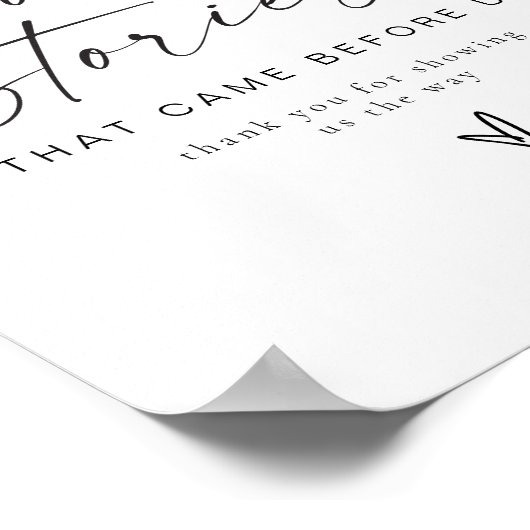 Minimalistische liefdesverhalen bruiloft bedankt poster (Hoek)