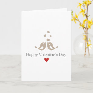 Minimalistische Liefdesvogels Valentijnsdag Schatt Kaart