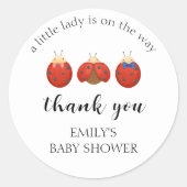 Minimalistische lieveheersbeestje familie bedankt  ronde sticker (Voorkant)