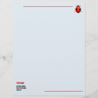 Minimalistische Lieveheersbeestje Naam Briefpapier Briefhoofd