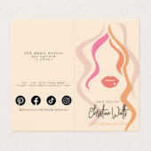 Minimalistische Light Peach Haarstylist prijslijst Visitekaartje (Buitenkant ongevouwen)