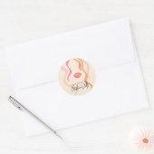 Minimalistische Light Peach Haarstylist Wavy Hair Ronde Sticker (Envelop)